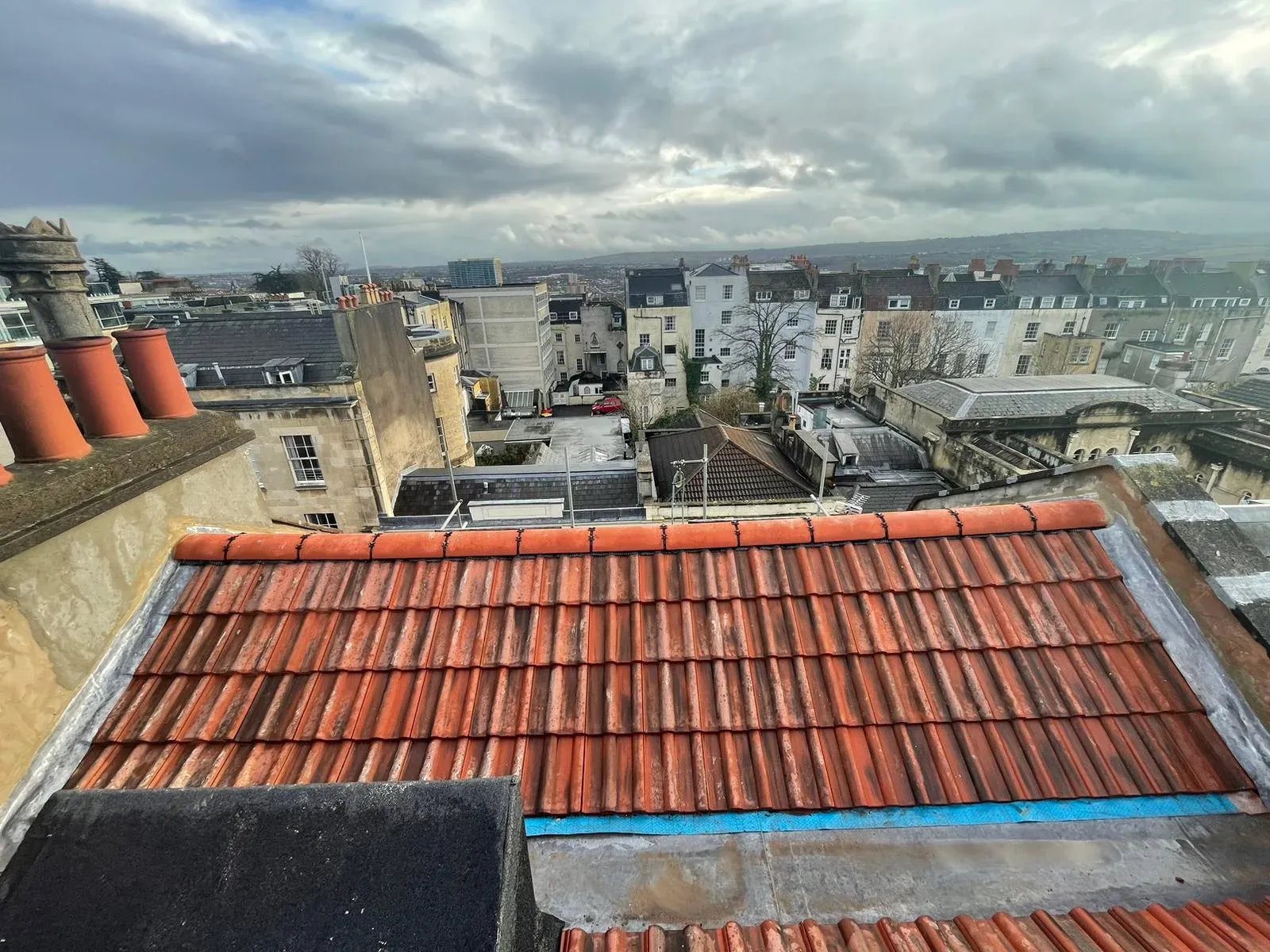 Customer photo: new pantile roof high above Clifton, Bristol, by Phoenix Roofing